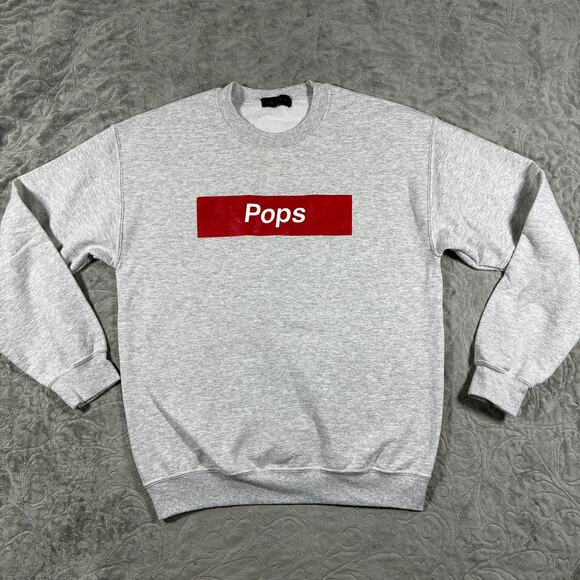 Hatch Men’s Pops Fleece Crewneck Pullover Sweatshirt Size Medium Gray - Picture 1 of 8